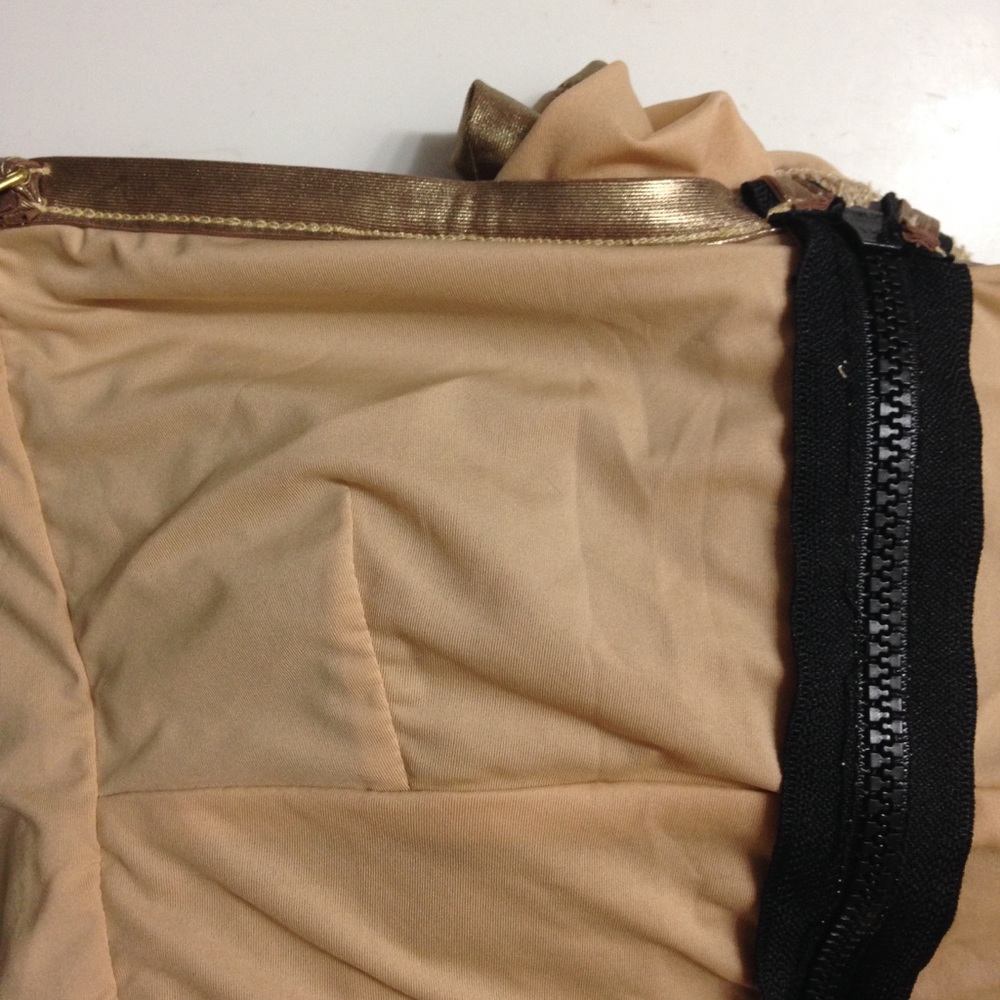 J. Crew gold Zip-front One-piece Swimsuit - Picture 3 of 5